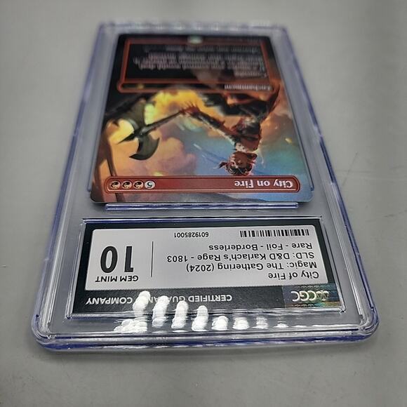 MTG City of Fire D&D SLD Foil Karlachs Rage CGC 10 Gem Mint Card #1803 - Picture 8 of 8
